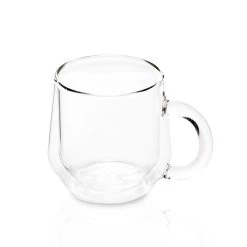 Double Wall Glass Mug (6oz/175ml) - Set Of 2 23 Double Wall Glass Mug (6oz/175ml) - Set Of 2 -Coffee Tea Shop 175ml angle
