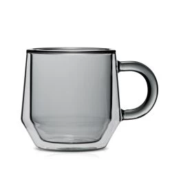 Double Wall Glass Mug (8oz/240ml) - Set Of 2 18 Double Wall Glass Mug (8oz/240ml) - Set Of 2 -Coffee Tea Shop 240ml smoke hero