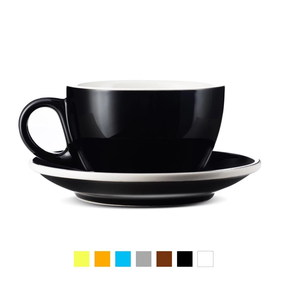 Latte Cup & Saucer (12oz) - Set Of 2 1 Latte Cup & Saucer (12oz) - Set Of 2