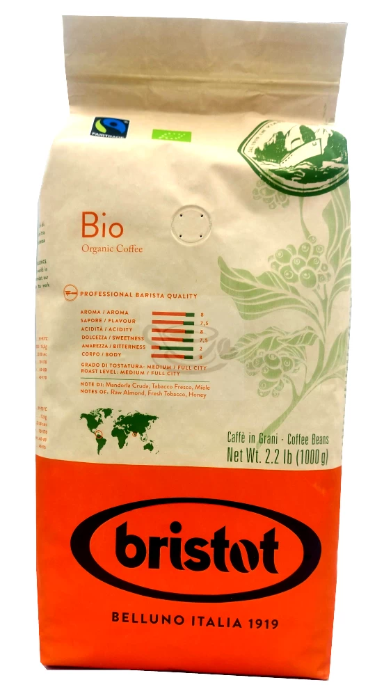 Bristot Bio 1kg Coffee Beans 1 Bristot Bio 1kg Coffee Beans