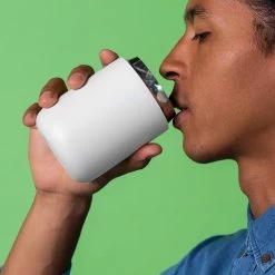 12oz Carter Wide Travel Mug - White 11 12oz Carter Wide Travel Mug - White -Coffee Tea Shop dfee92ee2587 Carter FeatureImage DrinkableThinLip