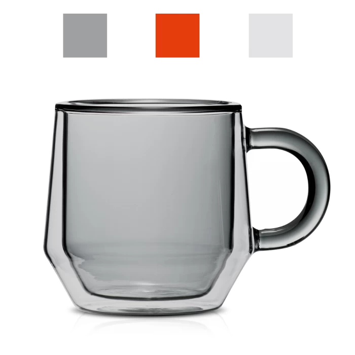 Double Wall Glass Mug (8oz/240ml) - Set Of 2 1 Double Wall Glass Mug (8oz/240ml) - Set Of 2