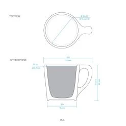 10oz Lino Diner Coffee Mug - Blue -Coffee Tea Shop lino coffee mug diagram 0cadbce7 ac17 4fa5 8e17 128dcf81dce8