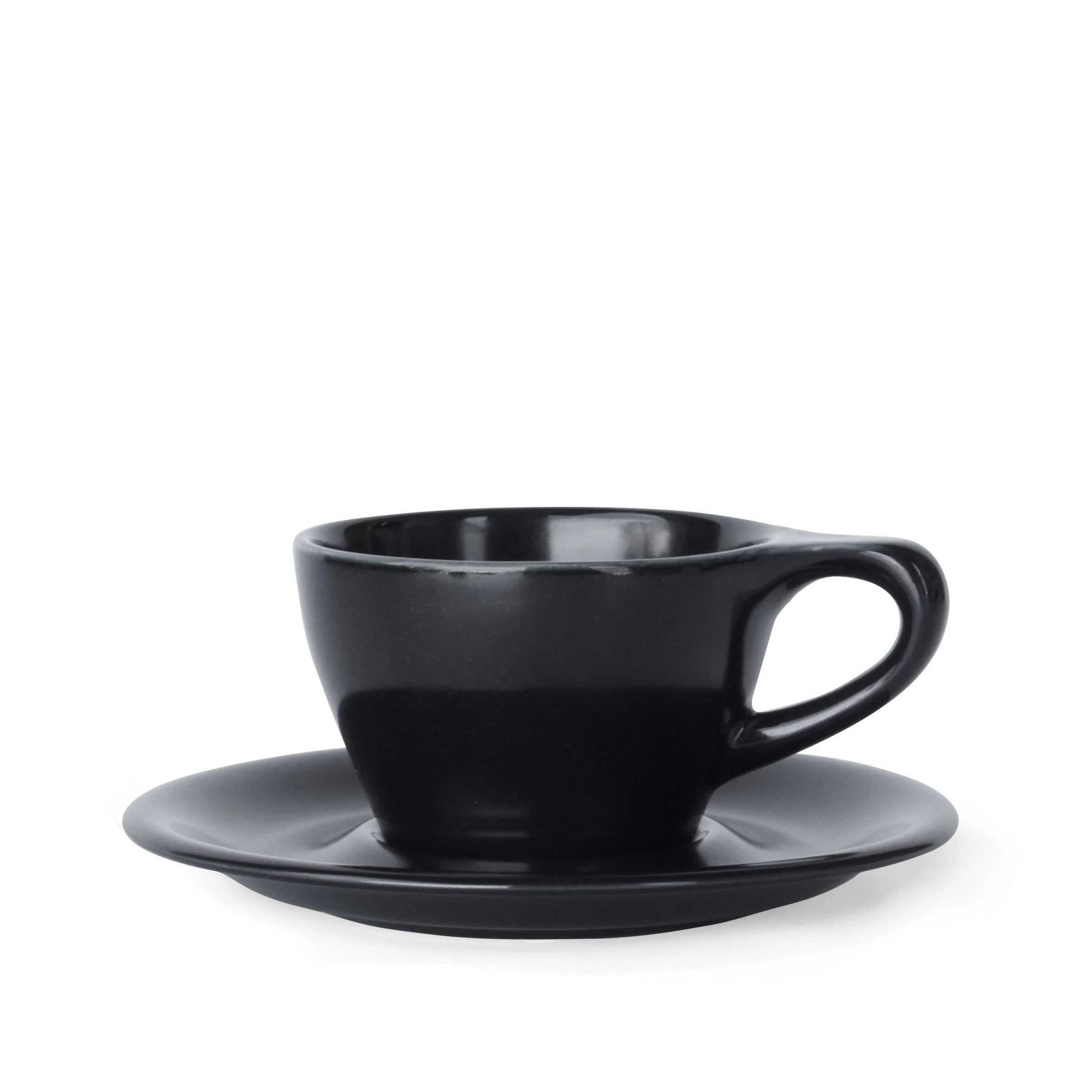 Lino Double Cappuccino Cup & Saucer - Black (6oz/177ml) 1 Lino Double Cappuccino Cup & Saucer - Black (6oz/177ml)