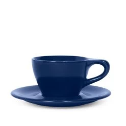 Lino Double Cappuccino Cup & Saucer - Indigo (6oz/177ml)