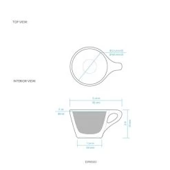 Lino Espresso Cup & Saucer - Indigo (3oz/89ml) 5 Lino Espresso Cup & Saucer - Indigo (3oz/89ml) -Coffee Tea Shop lino espresso diagram