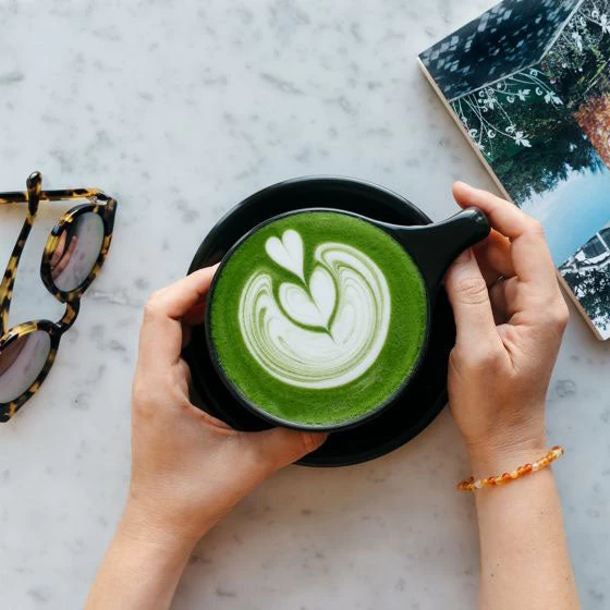 Lino Large Latte Cup & Saucer - Black (12oz/355ml) 2 Lino Large Latte Cup & Saucer - Black (12oz/355ml) - Image 2