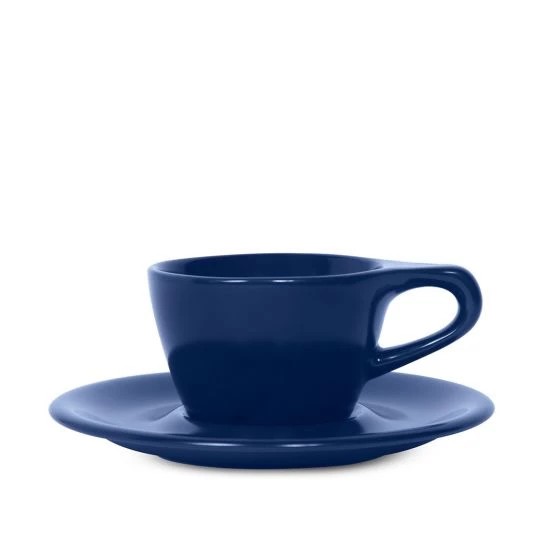 Lino Single Cappuccino Cup & Saucer - Indigo (5oz/148ml) 1 Lino Single Cappuccino Cup & Saucer - Indigo (5oz/148ml)