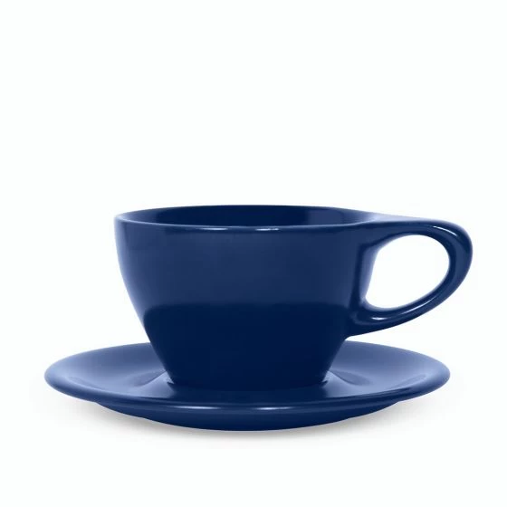 Lino Small Latte Cup & Saucer - Indigo (8oz/237ml) 1 Lino Small Latte Cup & Saucer - Indigo (8oz/237ml)