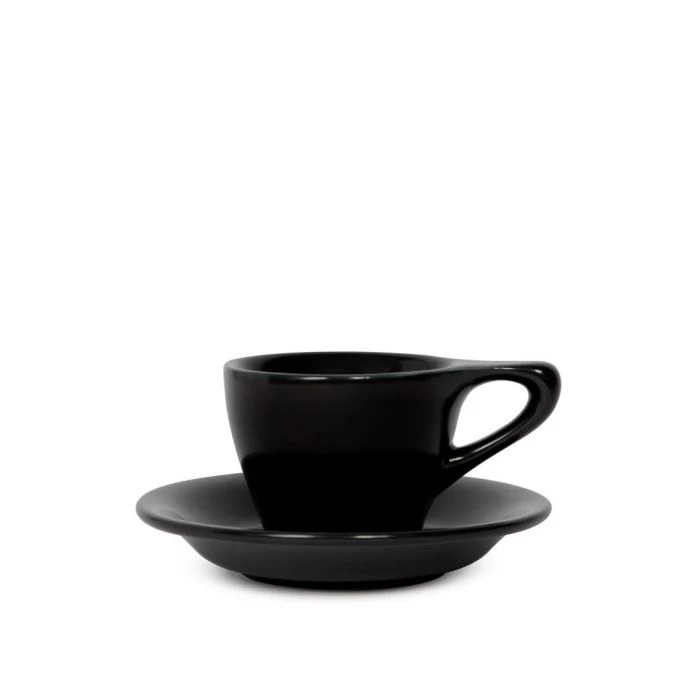 Lino Espresso Cup & Saucer - Black (3oz/89ml) 1 Lino Espresso Cup & Saucer - Black (3oz/89ml)