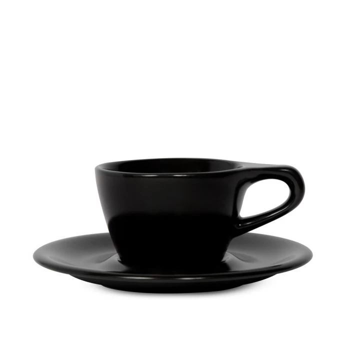 Lino Single Cappuccino Cup & Saucer - Black (5oz/148ml) 1 Lino Single Cappuccino Cup & Saucer - Black (5oz/148ml)