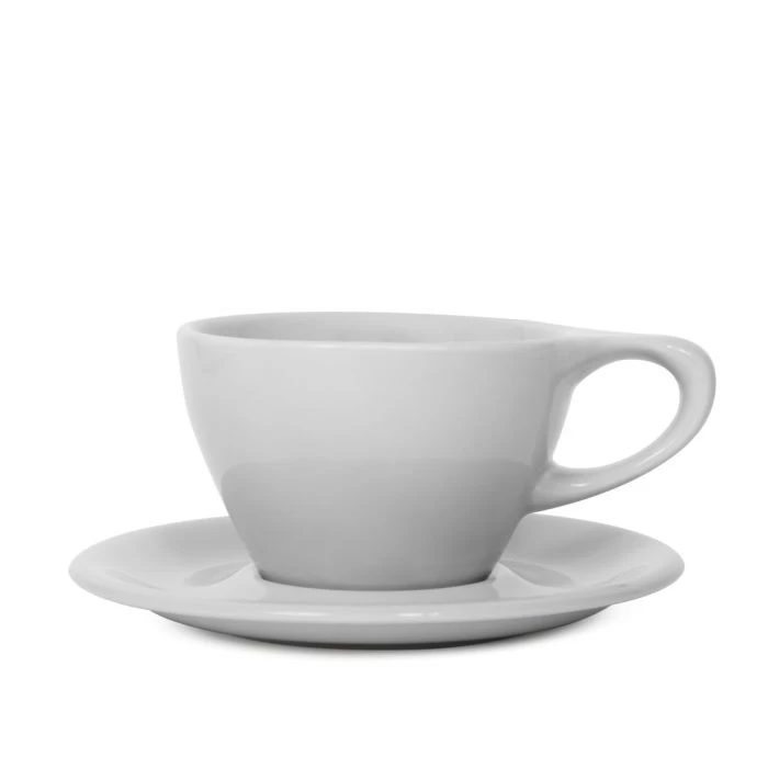 Lino Small Latte Cup & Saucer - Grey (8oz/237ml) 1 Lino Small Latte Cup & Saucer - Grey (8oz/237ml)