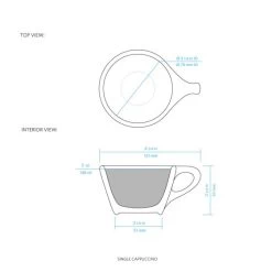 Lino Single Cappuccino Cup & Saucer - Indigo (5oz/148ml) 5 Lino Single Cappuccino Cup & Saucer - Indigo (5oz/148ml) -Coffee Tea Shop single cappuccino section