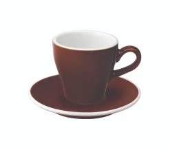 Tulip Style Cappuccino Cup & Saucer (6oz/180ml) - Set Of 2 30 Tulip Style Cappuccino Cup & Saucer (6oz/180ml) - Set Of 2 -Coffee Tea Shop tulip 180ml brown 300dpi 1