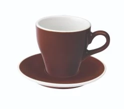 Tulip Style Latte Cup & Saucer (9.5oz/280ml) - Set Of 2 -Coffee Tea Shop tulip 280ml brown 300dpi 1