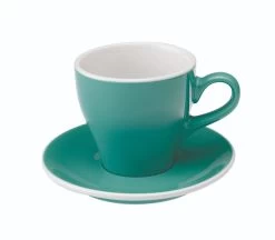Tulip Style Latte Cup & Saucer (9.5oz/280ml) - Set Of 2 -Coffee Tea Shop tulip 280ml teal 300dpi 1
