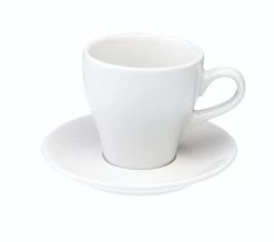 Tulip Style Latte Cup & Saucer (9.5oz/280ml) - Set Of 2 -Coffee Tea Shop tulip 280ml white 300dpi 1